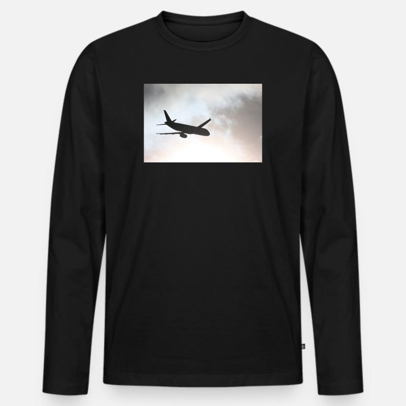 Das Phantom am Himmel - Männer Premium Bio Langarmshirt - Schwarz