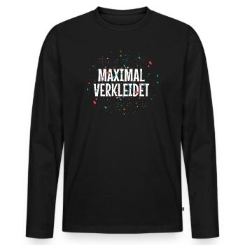 MAXIMAL VERKLEIDET – Karneval Fasching Kostüm Spru - Männer Premium Bio Langarmshirt - Schwarz - Vorne - Nico (187cm)