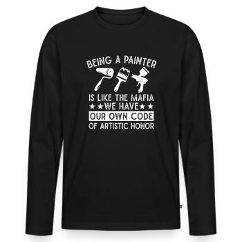 House Painter Hilarious Designs Unique Gifts - Männer Premium Bio Langarmshirt - Schwarz - Vorne - Nico (187cm)