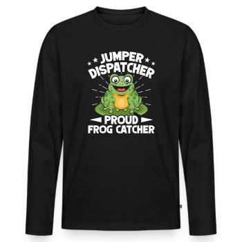 Frog Catcher Dispatcher Proud Frog - Männer Premium Bio Langarmshirt - Schwarz - Vorne - Nico (187cm)