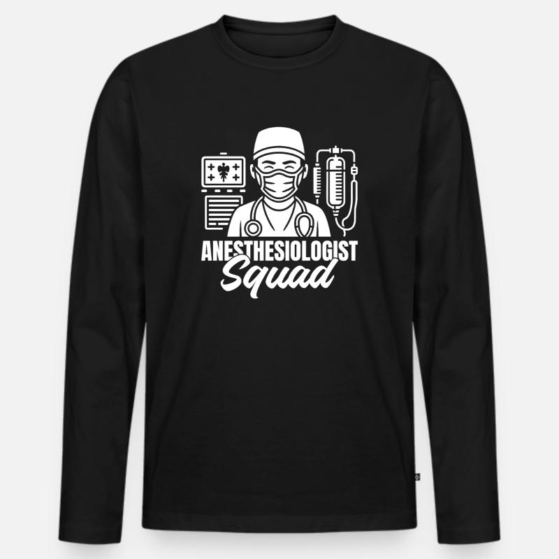 Anesthesiologist Squad Anesthesia - Männer Premium Bio Langarmshirt - Schwarz