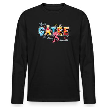 Ma Gatée, Expression marseillaise, valentines gift - Männer Premium Bio Langarmshirt - Schwarz - Vorne - Nico (187cm)