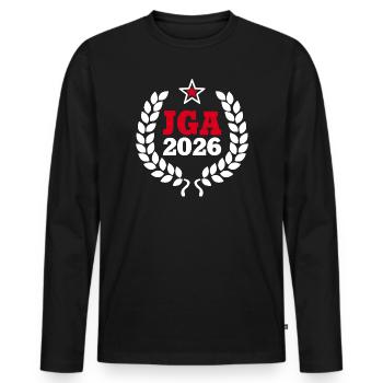 Bachelor Party 2026 Star Bachelor Party Wedding Marriage - Men's Premium Organic Long Sleeve Shirt - black - Front - Nico (187cm)