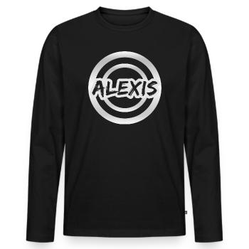 Cadeau pour Alexis - T-shirt manches longues Premium bio Homme - noir - Devant - Nico (187cm)