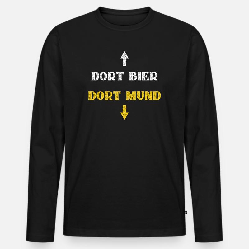 Dort Bier Dort Mund - Männer Premium Bio Langarmshirt - Schwarz