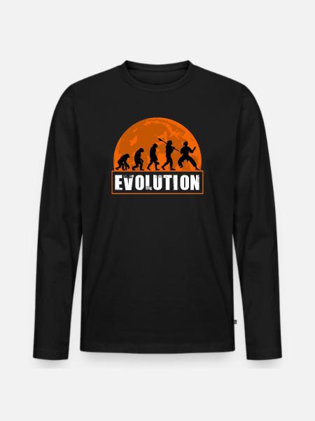 Evolution of Man Karate Martial Arts Dojo Coach - Premium økologisk langærmet T-shirt til mænd - sort