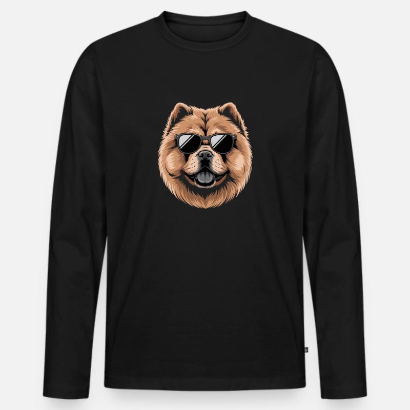 Chow Chow - Männer Premium Bio Langarmshirt - Schwarz