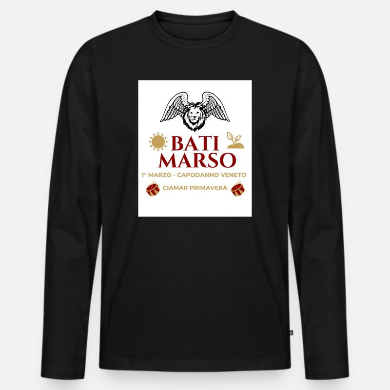 Bati Marso – Silvester-Veneto - Männer Premium Bio Langarmshirt - Schwarz