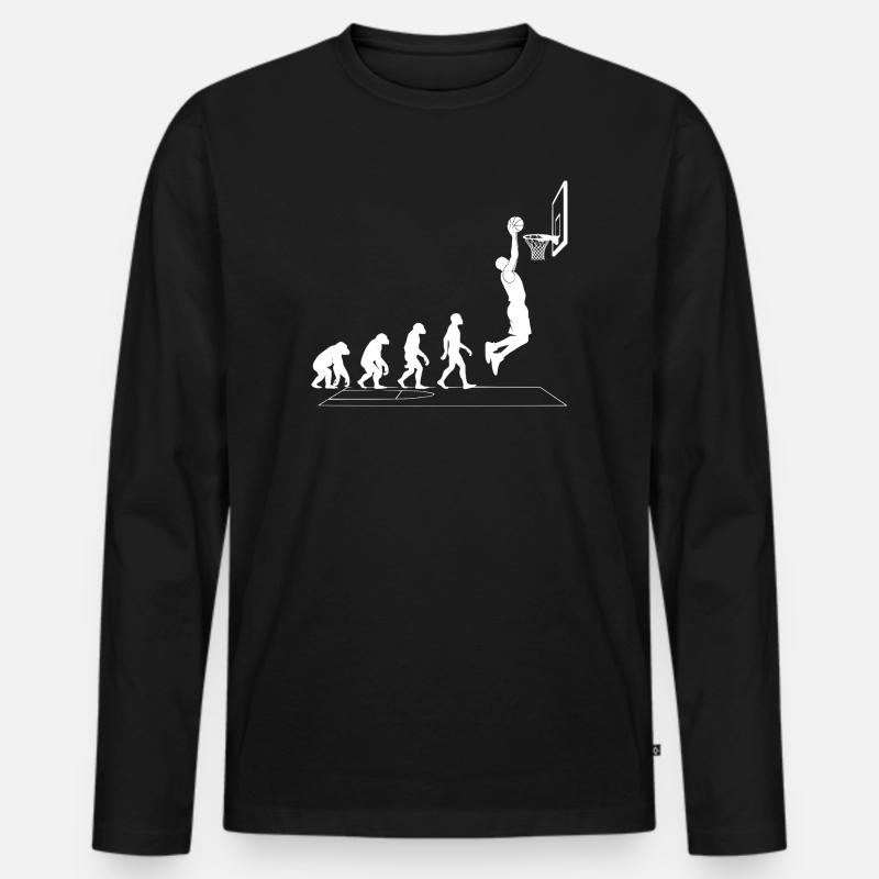 Evolution des Dunkens auf Court Basketball - Männer Premium Bio Langarmshirt - Schwarz