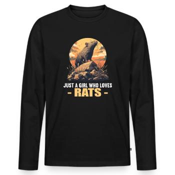 Rat Rat - T-shirt manches longues Premium bio Homme - noir - Devant - Nico (187cm)