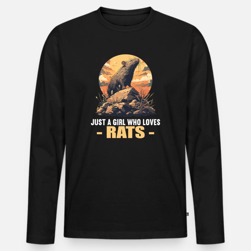 Ratten Ratte - Männer Premium Bio Langarmshirt - Schwarz
