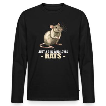 Rat Rat - T-shirt manches longues Premium bio Homme - noir - Devant - Nico (187cm)
