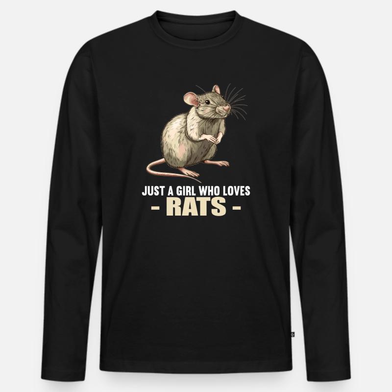 Ratten Ratte - Männer Premium Bio Langarmshirt - Schwarz