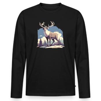 Reindeer Reindeer - Men's Premium Organic Long Sleeve Shirt - black - Front - Nico (187cm)