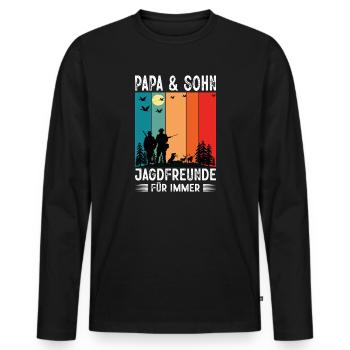 Cadeaux de chasse Chasse Examen de chasseur réussi - T-shirt manches longues Premium bio Homme - noir - Devant - Nico (187cm)