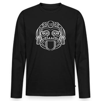 Calendrier maya aztèque Inca - T-shirt manches longues Premium bio Homme - noir - Devant - Nico (187cm)
