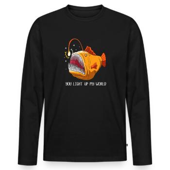 Frogfish - Men's Premium Organic Long Sleeve Shirt - black - Front - Nico (187cm)