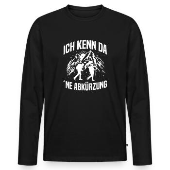 Je connais l’abréviation Hiking Hiking - T-shirt manches longues Premium bio Homme - noir - Devant - Nico (187cm)