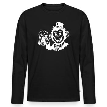 Le Marié Singe Célibataire - T-shirt manches longues Premium bio Homme - noir - Devant - Nico (187cm)