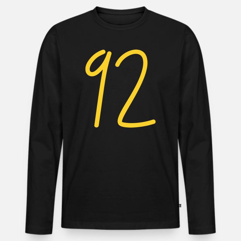 92 - Männer Premium Bio Langarmshirt - Schwarz
