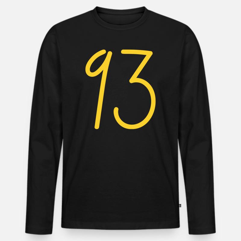 93 - Männer Premium Bio Langarmshirt - Schwarz