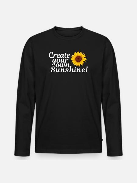 Sonnenblumen-Feeling: Deine eigene Sonne - Männer Premium Bio Langarmshirt - Schwarz