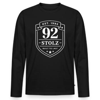 92 Pride – Chemise vintage emblème 1992 - T-shirt manches longues Premium bio Homme - noir - Devant - Nico (187cm)