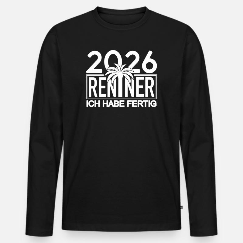 2026 Renner Palmendesign - Männer Premium Bio Langarmshirt - Schwarz
