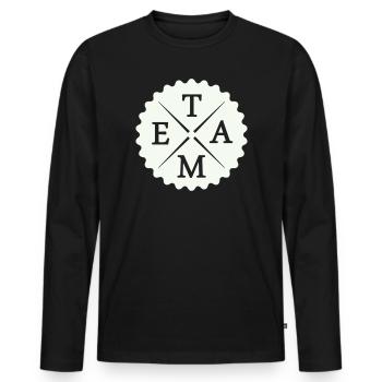 Team - Männer Premium Bio Langarmshirt - Schwarz - Vorne - Nico (187cm)