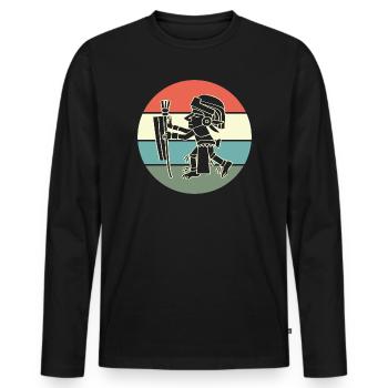 Inca du calendrier maya aztèque - T-shirt manches longues Premium bio Homme - noir - Devant - Nico (187cm)