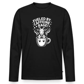 Dictons du café Caféine Cadeau drôle de café - T-shirt manches longues Premium bio Homme - noir - Devant - Nico (187cm)
