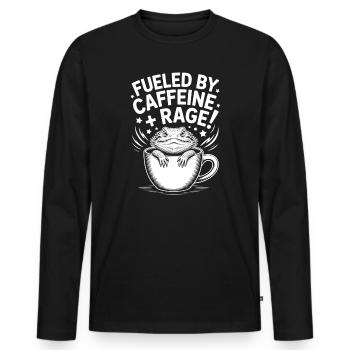 Dictons du café Caféine Cadeau drôle de café - T-shirt manches longues Premium bio Homme - noir - Devant - Nico (187cm)