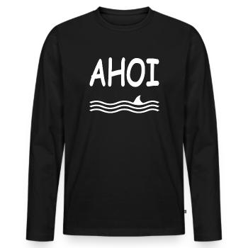 Ahoy - Men's Premium Organic Long Sleeve Shirt - black - Front - Nico (187cm)