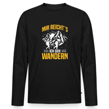 J’en ai assez – je vais faire de la randonnée - T-shirt manches longues Premium bio Homme - noir - Devant - Nico (187cm)