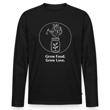 Horticulture biologique, agriculture durable - T-shirt manches longues Premium bio Homme - noir - Devant - Nico (187cm)