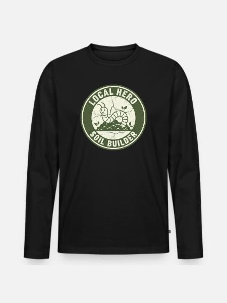 Earthworm Soil Conditioner Composter Garden - Men's Premium Organic Long Sleeve Shirt - black