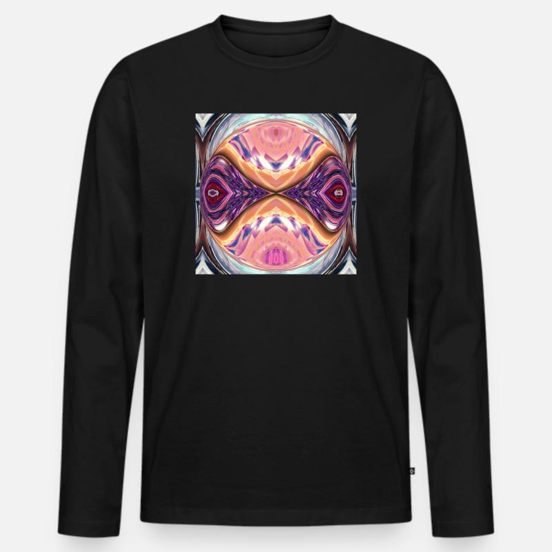 Kaleidoskop Orb Farbexplosion - Männer Premium Bio Langarmshirt - Schwarz