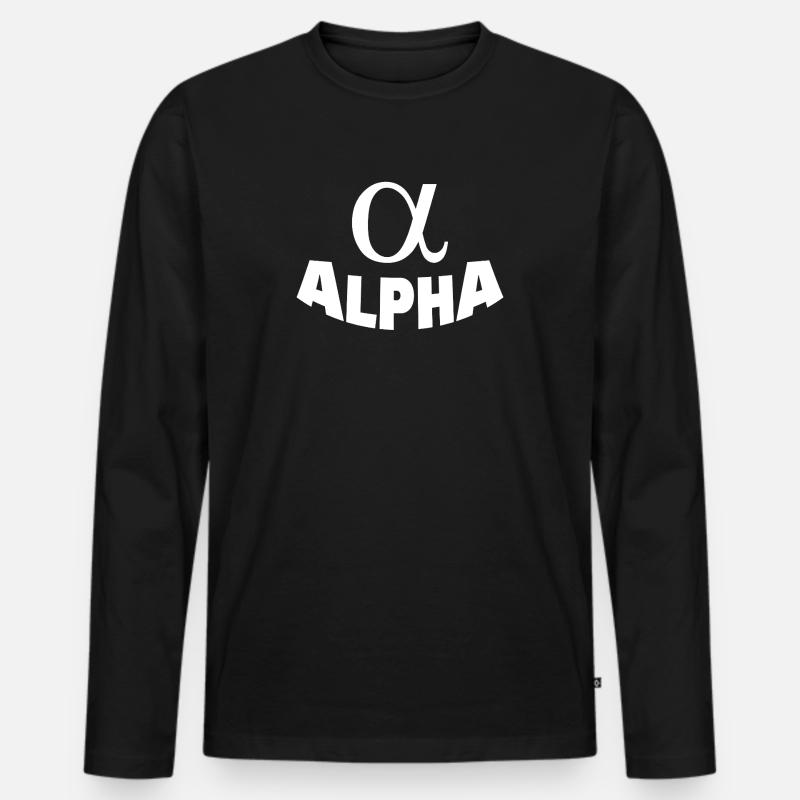 ALPHA - Männer Premium Bio Langarmshirt - Schwarz