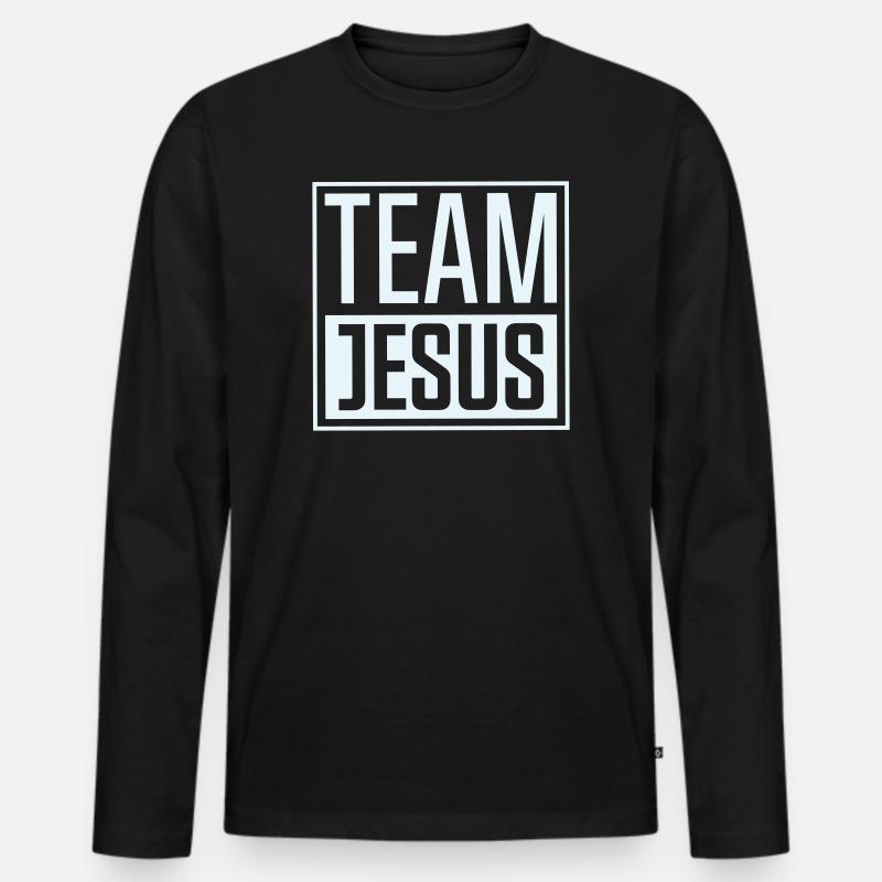 Team Jesus  - Männer Premium Bio Langarmshirt - Schwarz