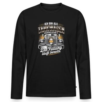 Carnival Disguised as a Tanker Truck Bachelor Party Costume Beer - Men's Premium Organic Long Sleeve Shirt - black - Front - Nico (187cm)