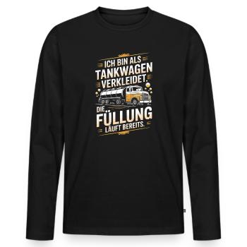 Carnival Disguised as a Tanker Truck Bachelor Party Costume Beer - Men's Premium Organic Long Sleeve Shirt - black - Front - Nico (187cm)