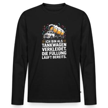 Carnival Disguised as a Tanker Truck Bachelor Party Costume Beer - Men's Premium Organic Long Sleeve Shirt - black - Front - Nico (187cm)