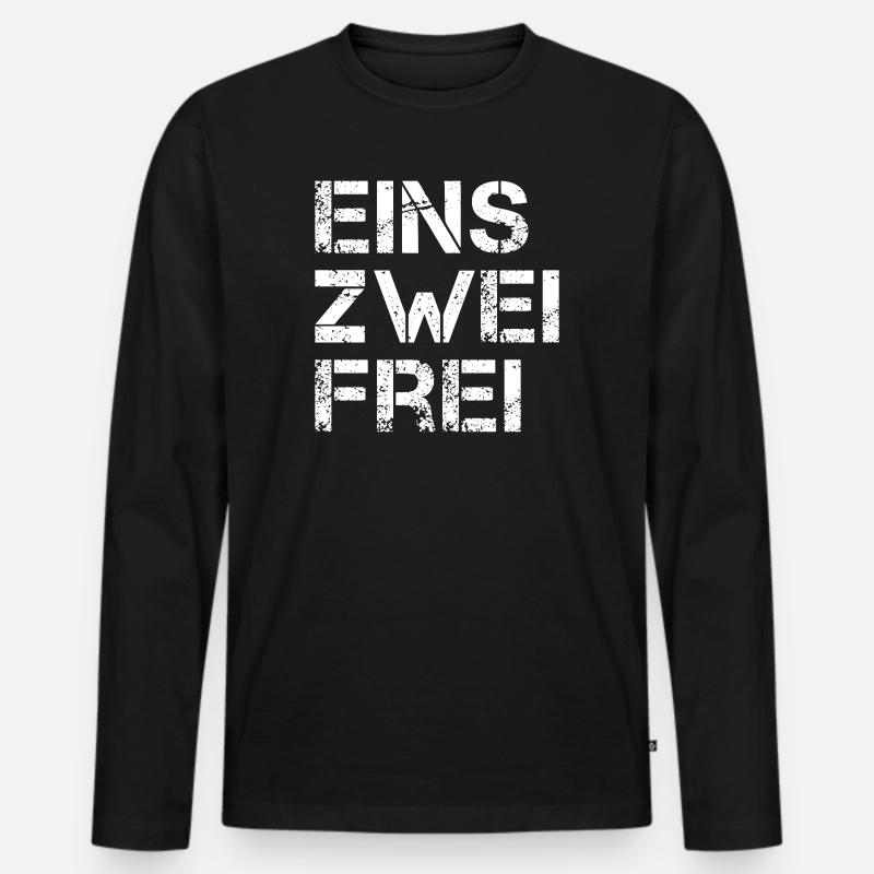 Eins Zwei Frei - Männer Premium Bio Langarmshirt - Schwarz