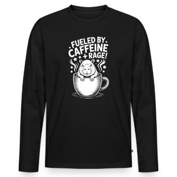 Dictons du café Caféine Cadeau drôle de café - T-shirt manches longues Premium bio Homme - noir - Devant - Nico (187cm)