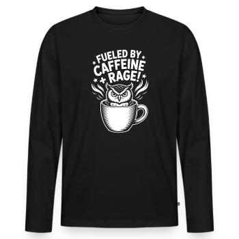 Dictons du café Caféine Cadeau drôle de café - T-shirt manches longues Premium bio Homme - noir - Devant - Nico (187cm)