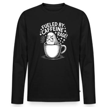 Dictons du café Caféine Cadeau drôle de café - T-shirt manches longues Premium bio Homme - noir - Devant - Nico (187cm)