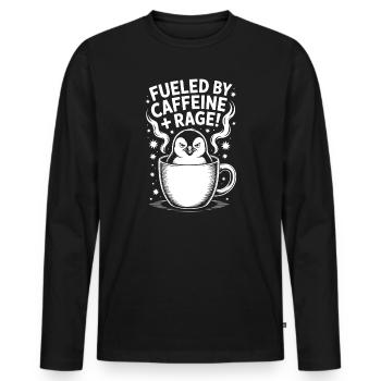 Dictons du café Caféine Cadeau drôle de café - T-shirt manches longues Premium bio Homme - noir - Devant - Nico (187cm)