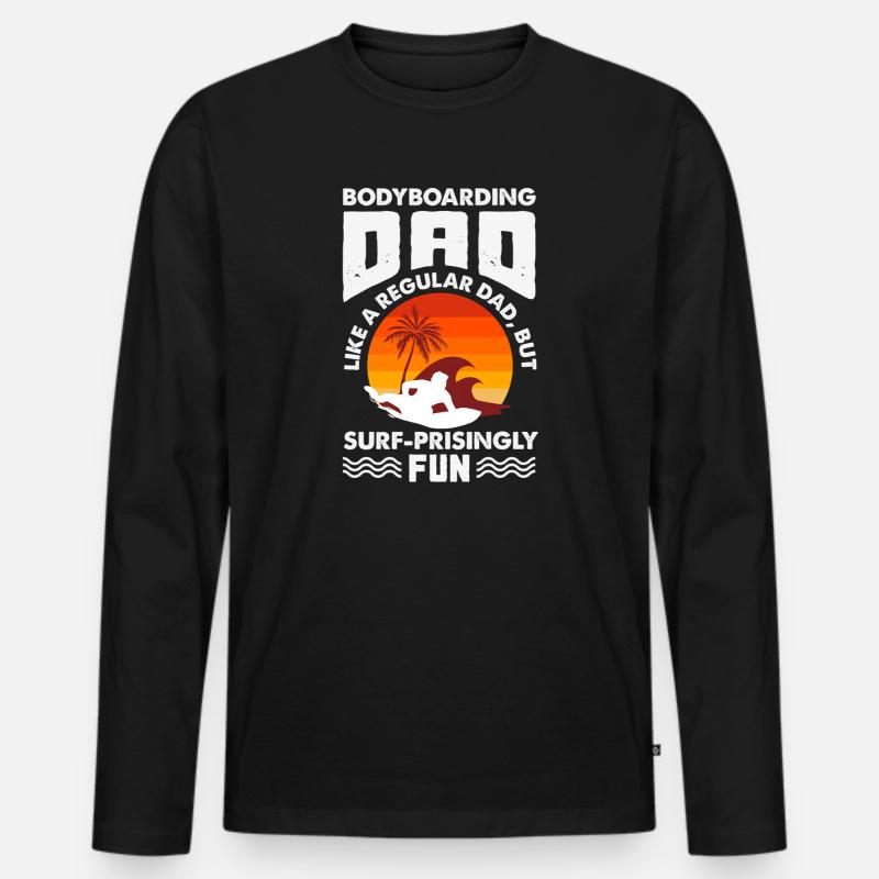 Surfen Surfboarder Bodyboarder - Männer Premium Bio Langarmshirt - Schwarz