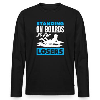 Surfing Surfboarder Bodyboarder - Men's Premium Organic Long Sleeve Shirt - black - Front - Nico (187cm)