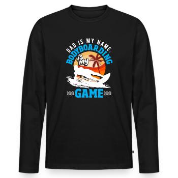 Surfing Surfboarder Bodyboarder - Men's Premium Organic Long Sleeve Shirt - black - Front - Nico (187cm)